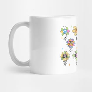 Smiley Blossoms and Symbol Flowers Mug